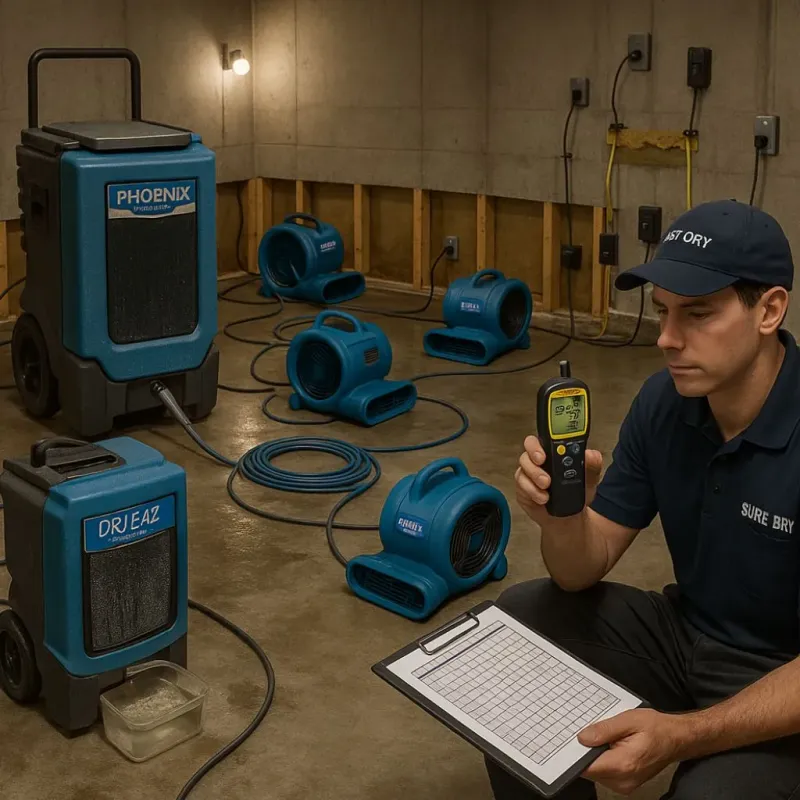Structural Drying and Dehumidification process in Fairfax, MN
